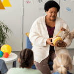Classroom Assistant working with pre-primary children