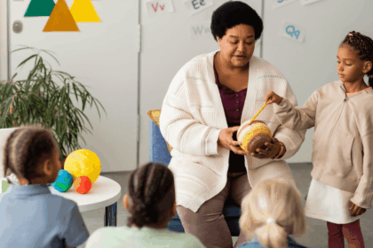 Classroom Assistant working with pre-primary children