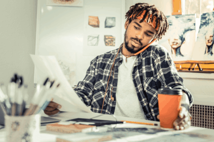 Graphic Designer Working on Creative Content