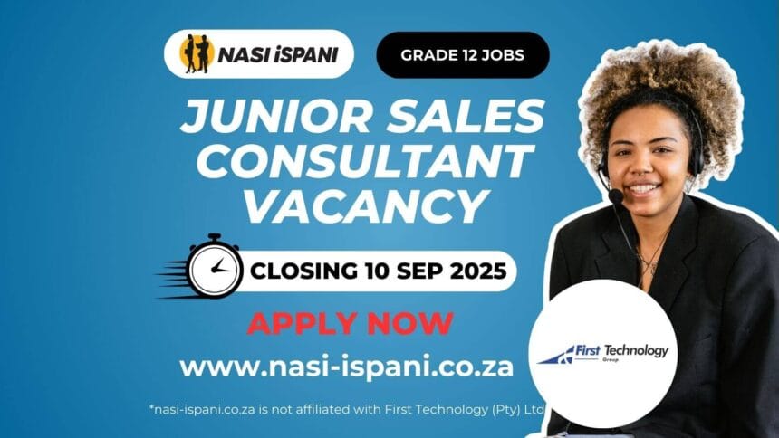 Junior Sales Consultant Vacancy at First Technology