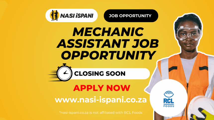 Mechanic Assistant Job Opportunity at RCL Foods