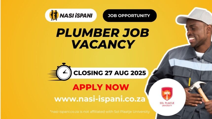 Plumber Job Vacancy at Sol Plaatje University