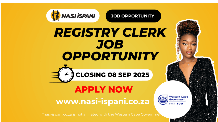 Registry Clerk Job Opportunity at the Western Cape Government