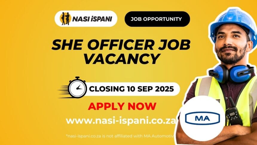 SHE Officer Job Opportunity at MA Automotive (Pretoria)