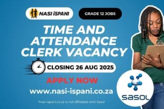 Time and Attendance Clerk Vacancy at Sasol