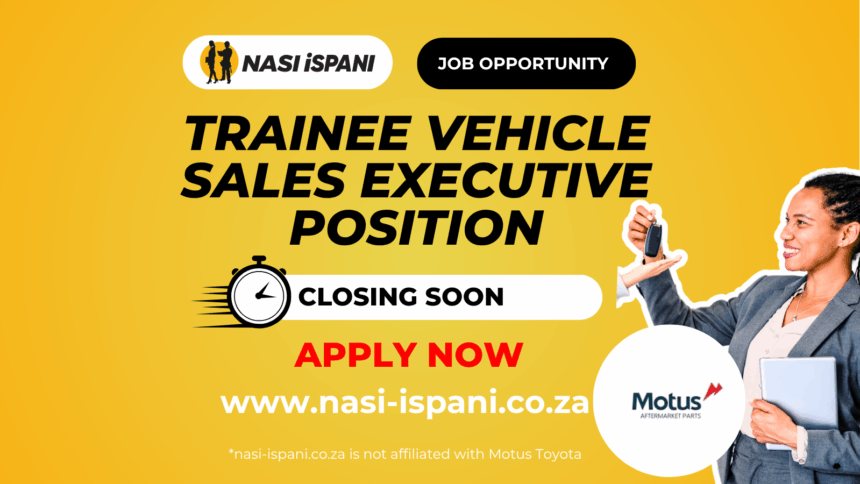 Trainee Vehicle Sales Executive Position at Motus Toyota