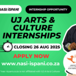 UJ Arts & Culture Internship Opportunities 2025-2026