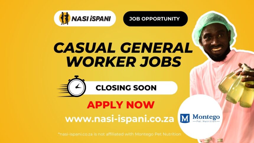 Casual General Worker Jobs at Montego Pet Nutrition