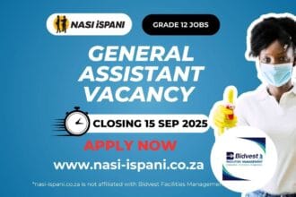 General Assistant Vacancy at Bidvest Facilities Management