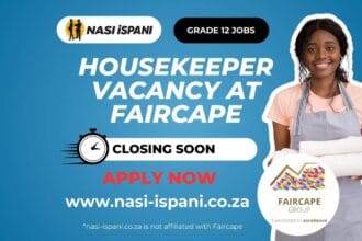 Housekeeper Vacancy at Faircape