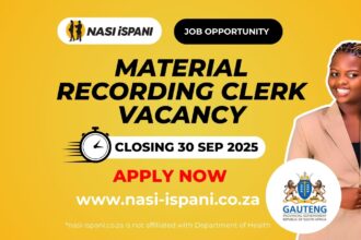 Material Recording Clerk Vacancy at the Department of Health