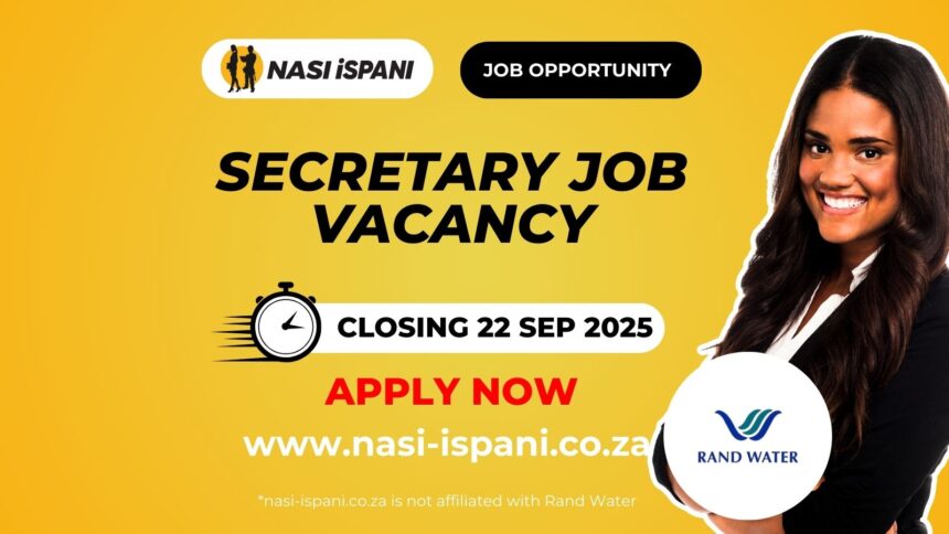 Secretary Job Opportunity at Rand Water