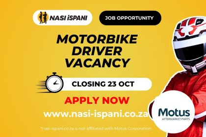 Motorbike Driver Vacancy at Motus Corporation