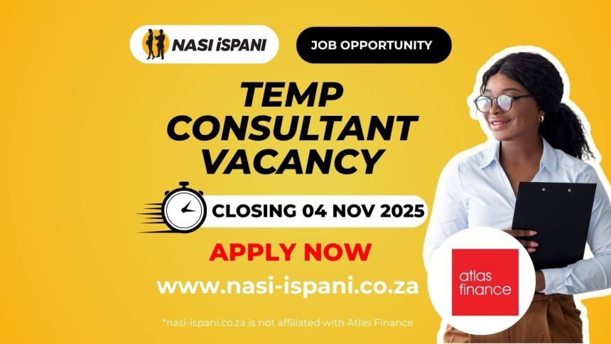 Temp Consultant Vacancy at Atlas Finance