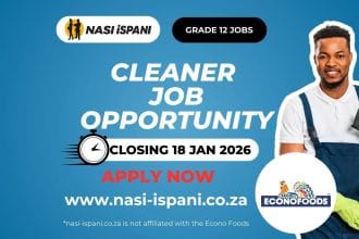 Cleaner Job Opportunity at Econo Foods – Bellville