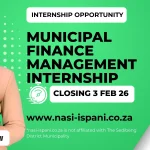 Municipal Finance Management Internship Programme x5 posts Sedibeng District Municipality