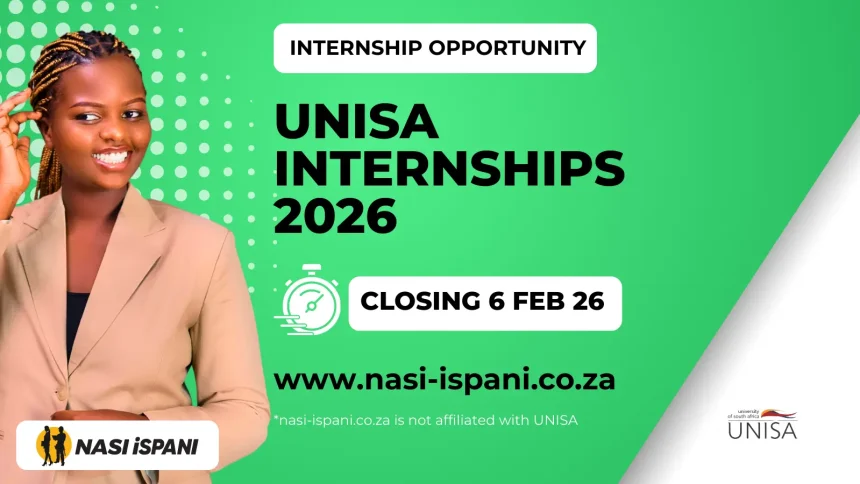 UNISA Opens Internship Programme for 2026 With 150 Plus Positions Nationwide