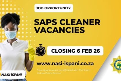 Apply Now: SAPS Cleaner Vacancies