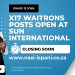 X17 Waitrons Posts Open at Sun International