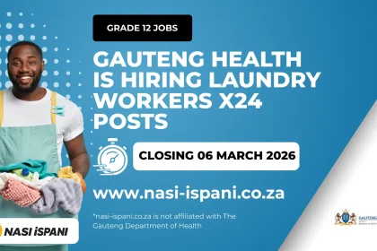 Gauteng Health is hiring Laundry Workers x24 Posts