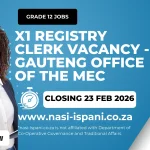 X1 Registry Clerk Vacancy - Gauteng Office of the MEC