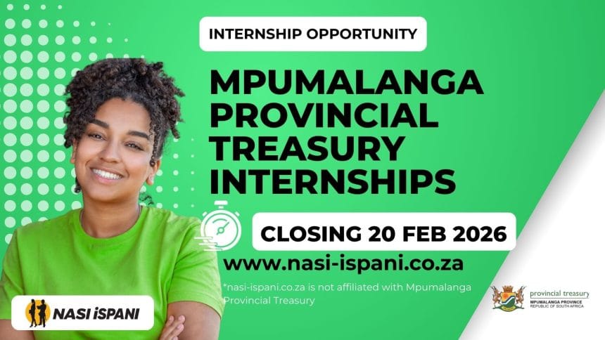Mpumalanga Provincial Treasury Internship Programme: 35 Posts Available
