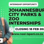 Johannesburg City Parks & Zoo Internships 2026