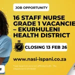 16 Staff Nurse Grade 1 Vacancies – Ekurhuleni Health District
