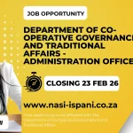 X1 Administration Officer Vacancy- Department of Co-Operative Governance and Traditional Affairs
