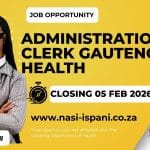 Administration Clerk Jobs: Gauteng Health Dept (South Rand)