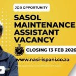 Sasol Maintenance Assistant Vacancy