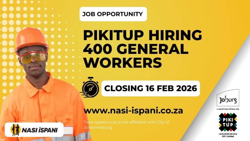 Pikitup Hiring 400 General Workers – Apply Before 16 February 2026