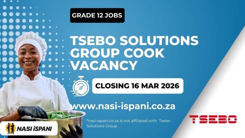 Cook Job Opportunity at Tsebo Solutions Group