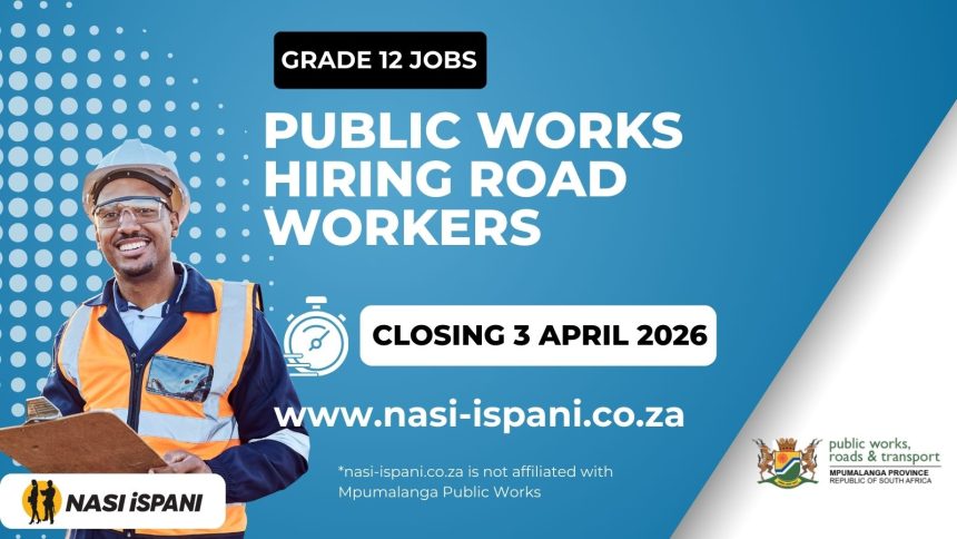Mpumalanga Public Works Hiring 63 Road Workers – Apply Now