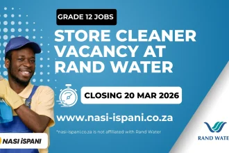 Store Cleaner Vacancy at Rand Water