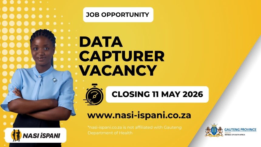 Data Capturer at Department of Health -REFS/048576