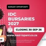 Industrial Development Corporation Bursaries 2027