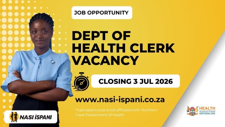 Northern Cape Department of Health Clerk Vacancy 2026