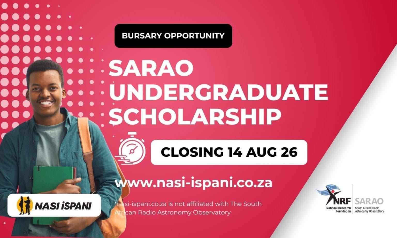 SARAO Undergraduate Scholarship 2027: Fully Funded, Closes 14 August