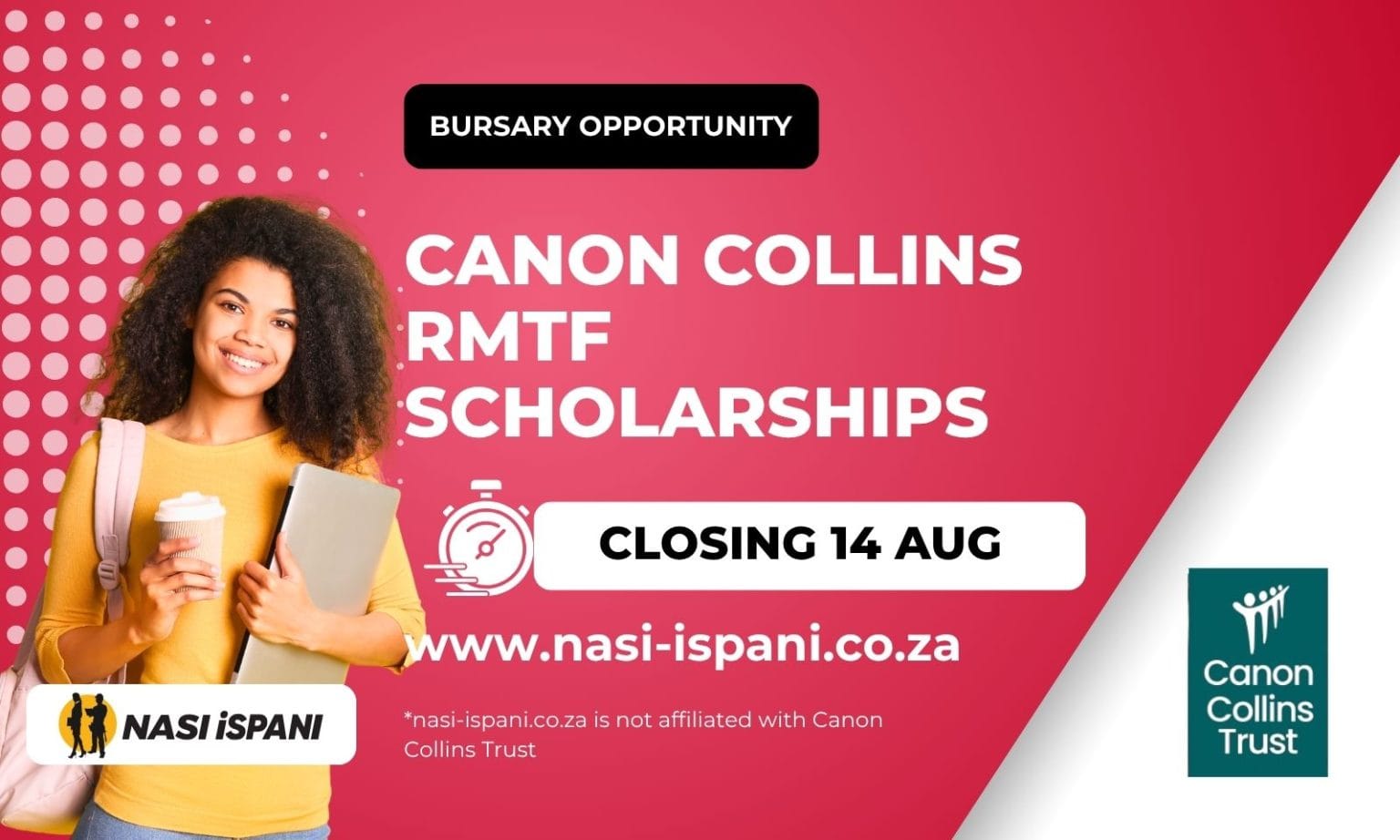 Canon Collins RMTF Scholarships 2027: Fully Funded Postgraduate Study
