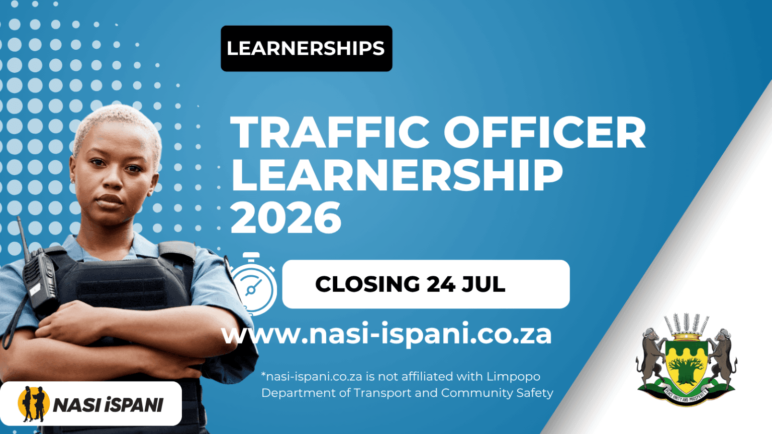 Traffic Officer Learnership 2026: Earn R70,383 Per Year
