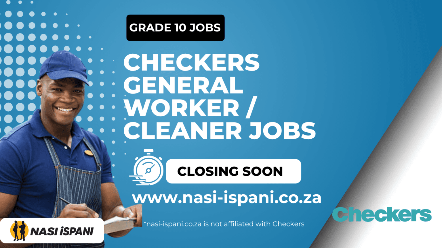 Checkers General Worker / Cleaner Jobs: Earn Up to R11,588 Per Month