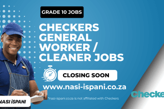 Checkers General Worker / Cleaner Jobs: Earn Up to R11,588 Per Month