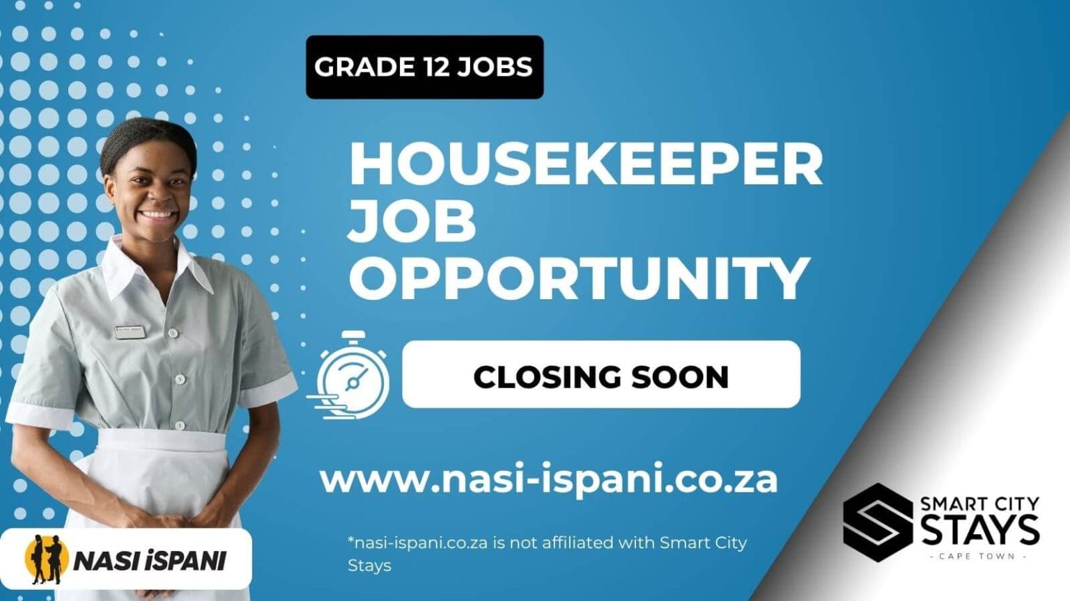 Housekeeper Job Opportunity at Smart City Stays (Milnerton, Western Cape)