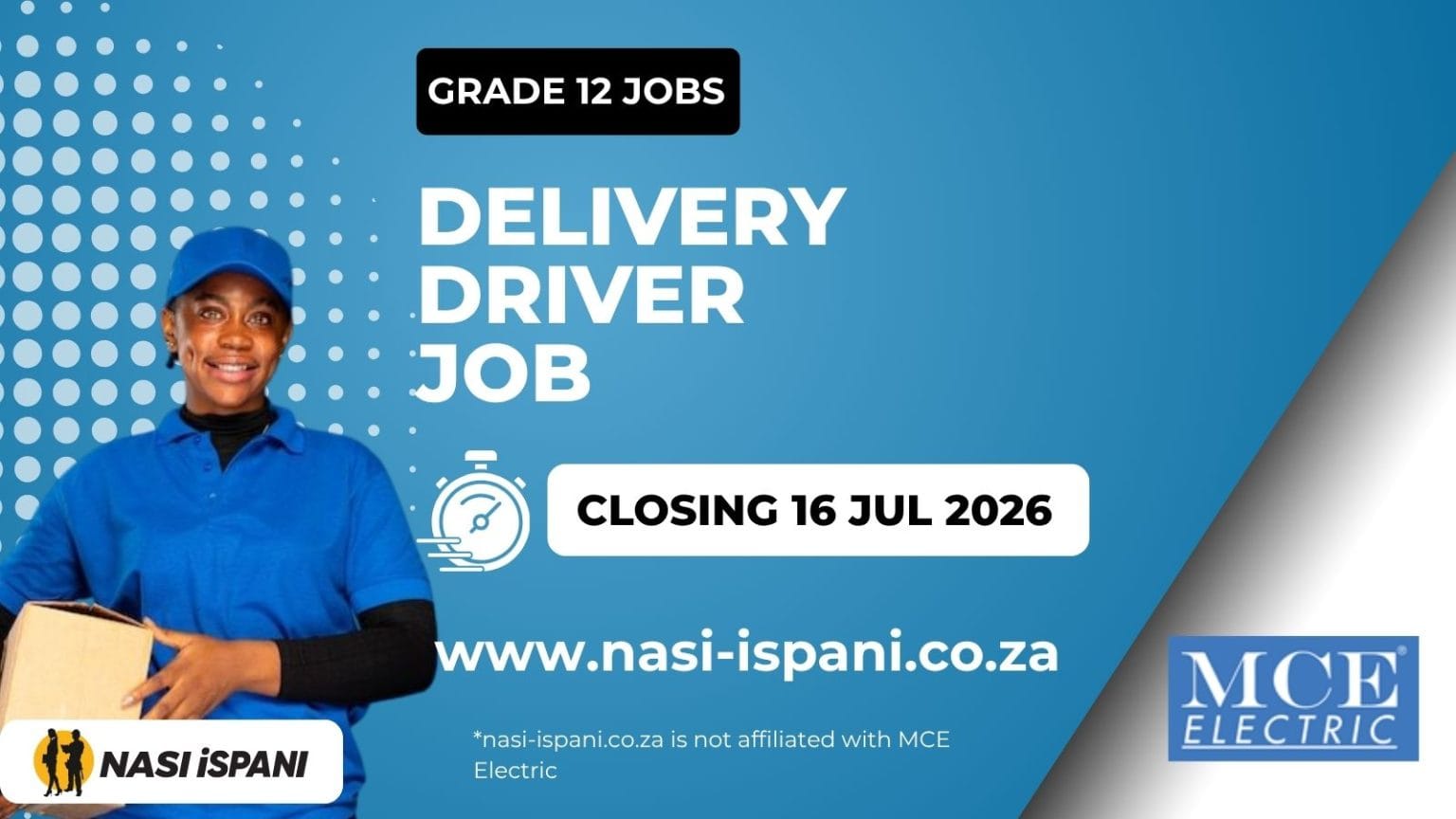 Delivery Driver Job 2026: Grade 12 + PDP Required
