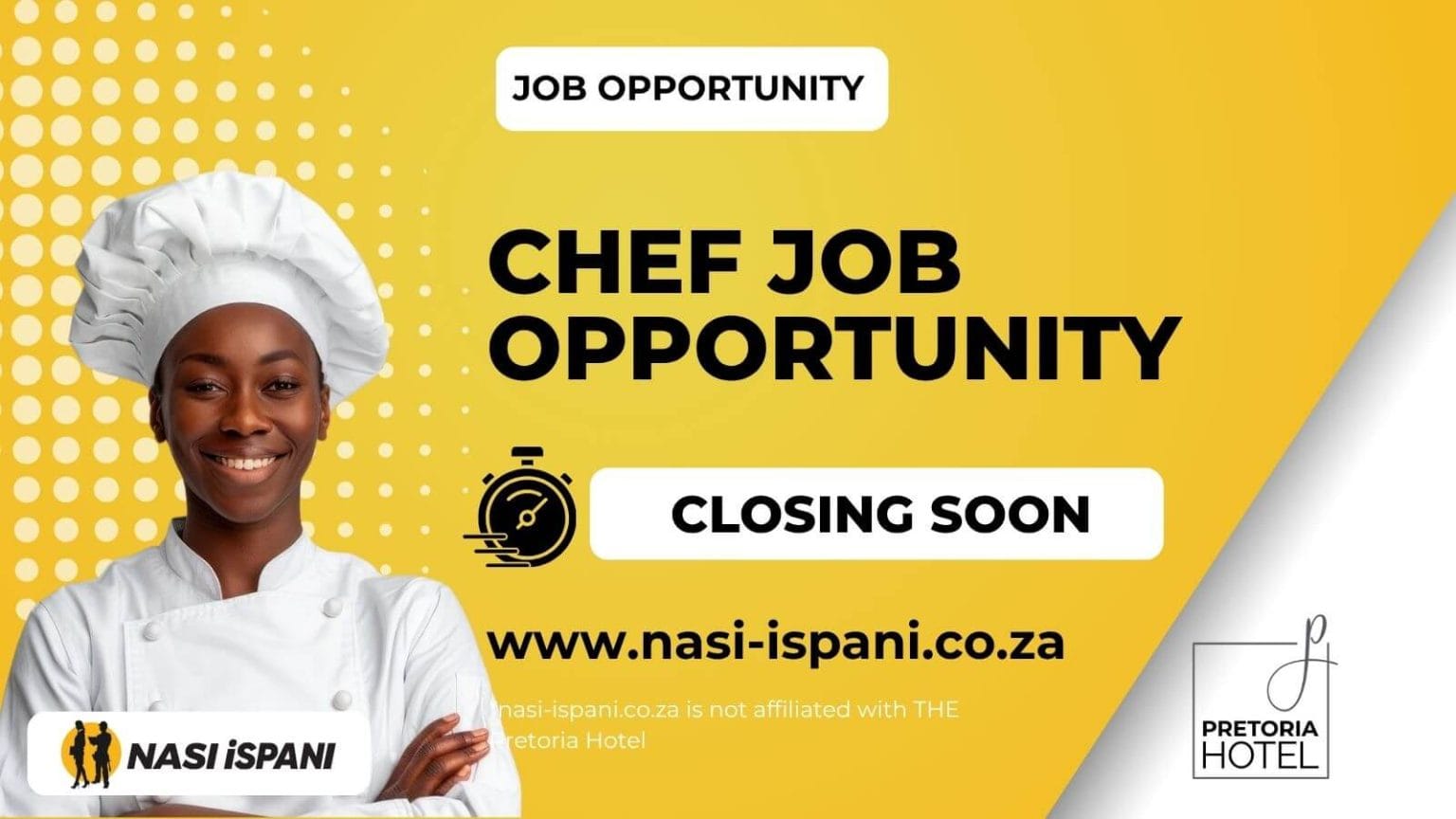 Chef Job Opportunity at THE Pretoria Hotel | R12,000 Salary