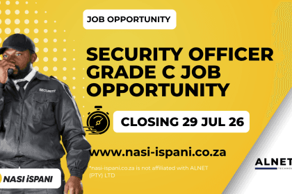 Security Officer Grade C Job Opportunity | Earn R9,000 Per month