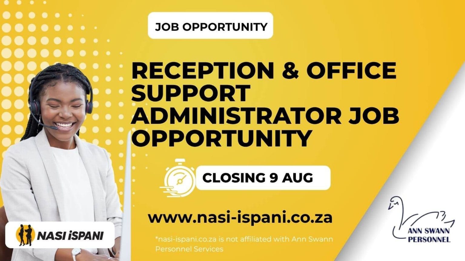Reception & Office Support Administrator Job Opportunity