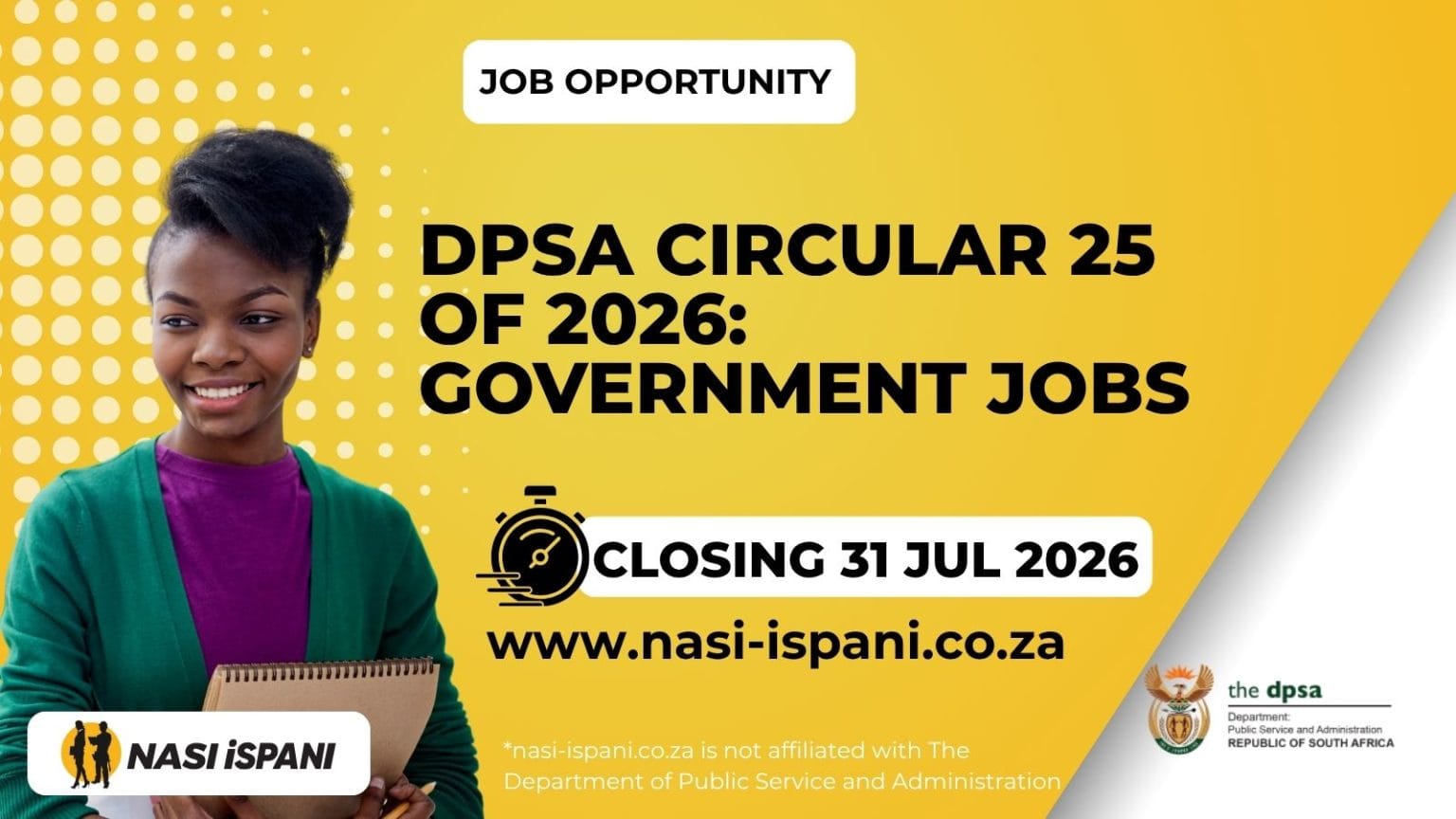 DPSA Circular 25 of 2026: Government Jobs Up to R487,197/Year, Closes 31 July