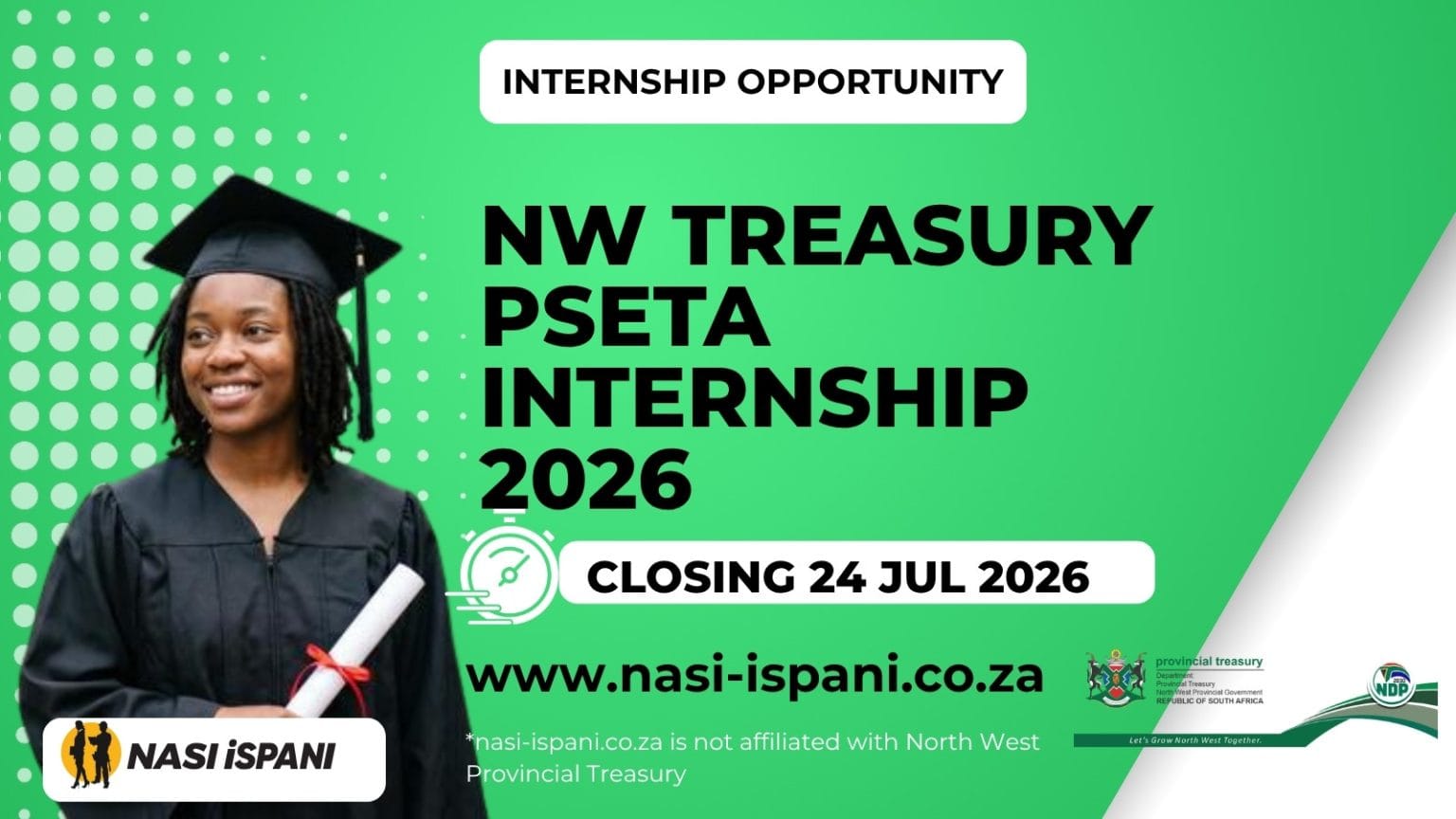 North West Provincial Treasury Internship 2026: R7,675.75/Month, Closes 24 July